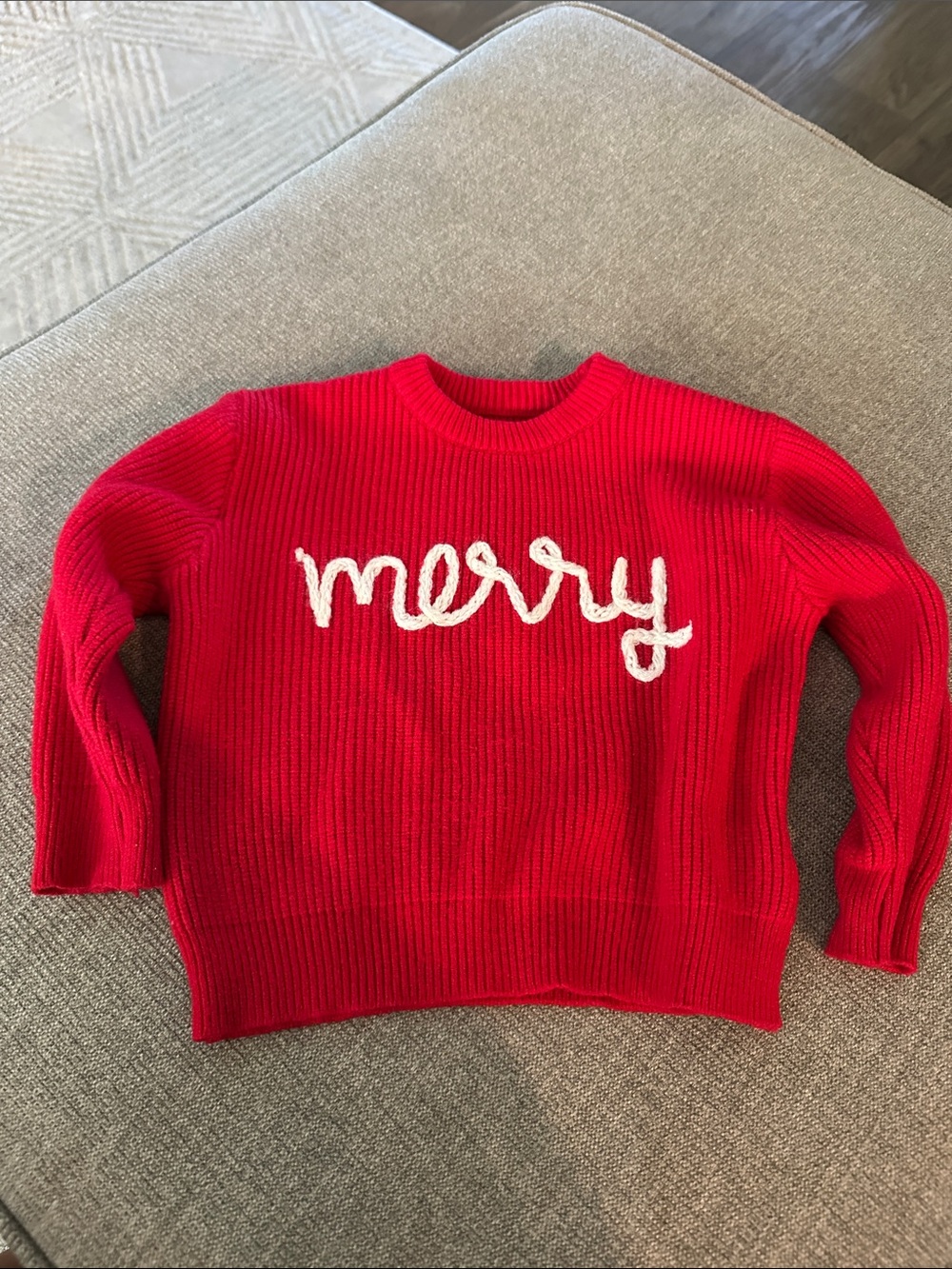 SHEIN Red 'Merry' Knit Crewneck Sweater